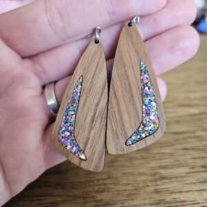 Jamielizabeth Peacock Glitter Earrings